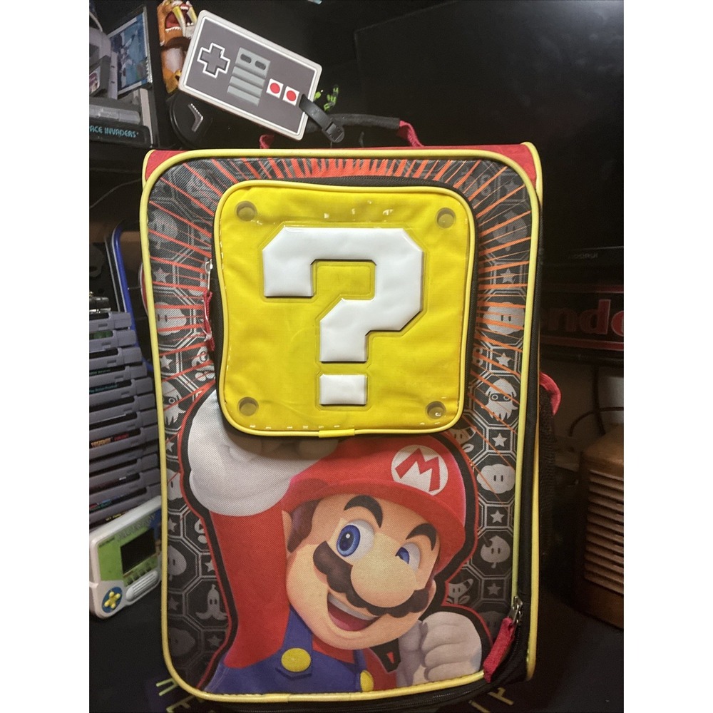 Nintendo Super Mario 18" Light Up Kid's Children's Suitcase Travel Luggage Works